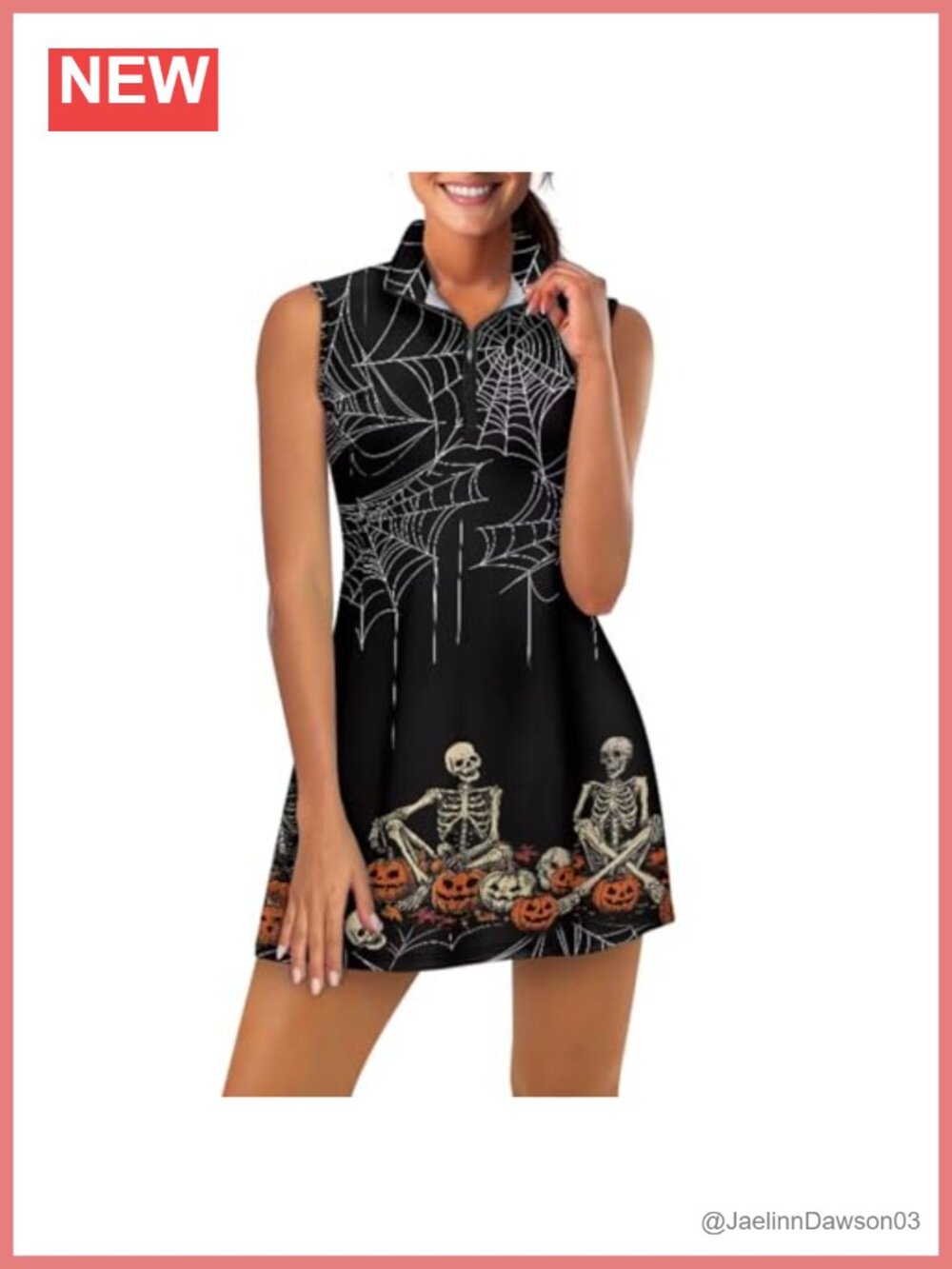 Sleeveless Golf Tennis Dress with Inner Shorts Pockets Workout Athletic
